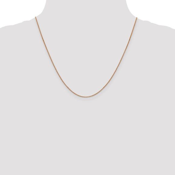 0.9mm, 14k Rose Gold, Box Chain Necklace, 20 Inch - Picture 2 of 8